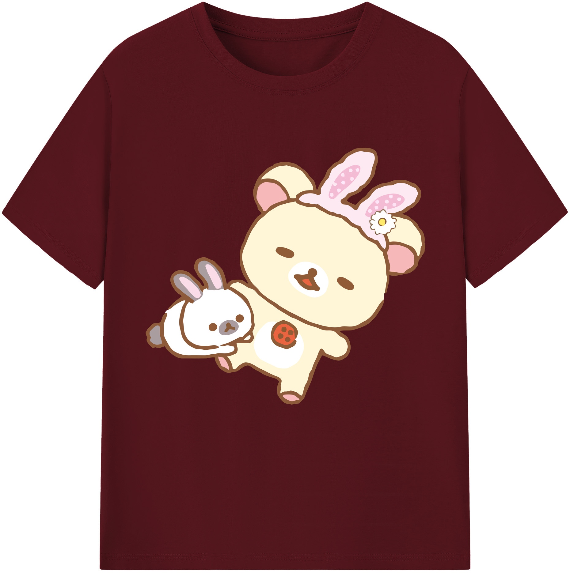 （画像用） リラックマ リラックマ キイロイトリ Rilakkuma Korilakkuma Kiiroitori 綿100％半袖Tシャツ（フロントプリント）